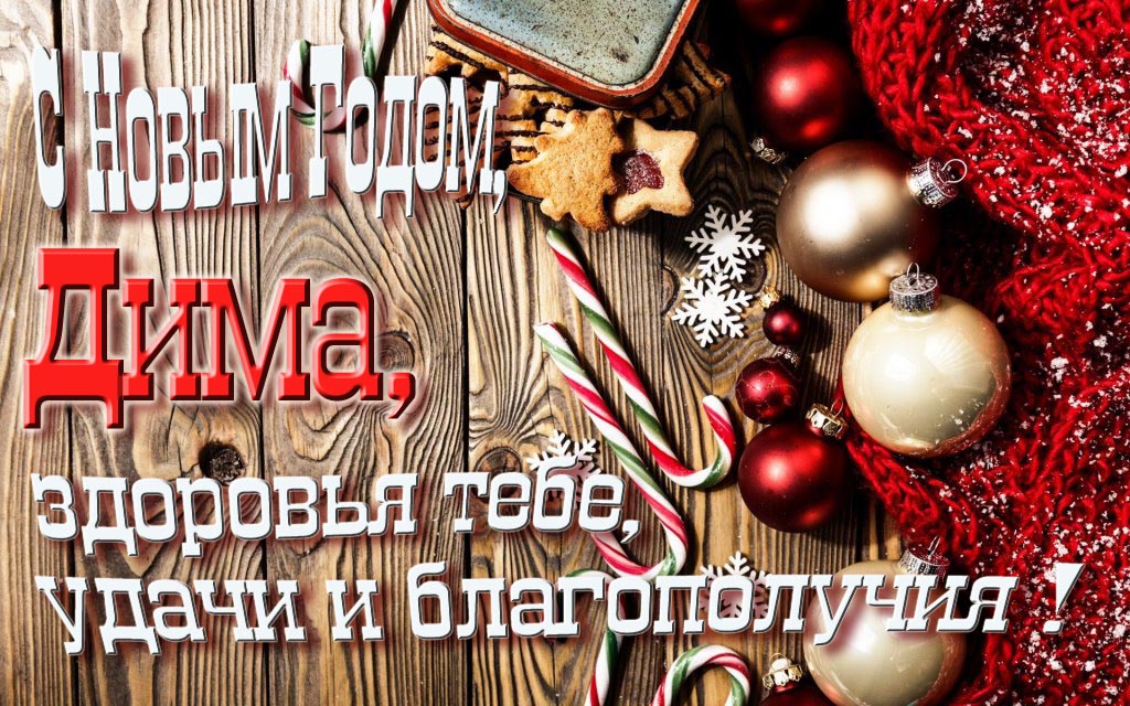 С Новым Годом, Дима, здоровья тебе, удачи и благополучия!