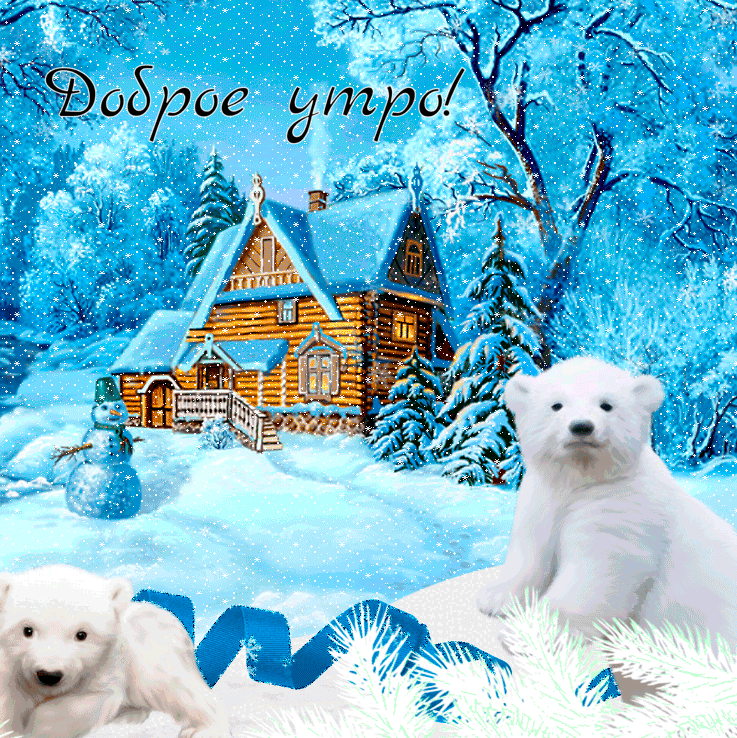 Красивая гифка с добрым зимним утром Декабря, Января, Февраля с природой, снегопадом и белыми медведями. Красивая гифка с добрым зимним утром Декабря, Января, Февраля с природой, снегопадом и белыми медведями.
