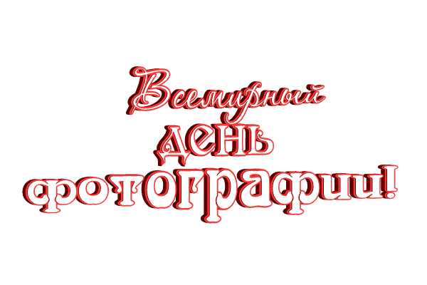 Анимированная надпись (гиф стикер" "Всемирный день фотографии!" на прозрачном фоне. Анимированная надпись (гиф стикер" "Всемирный день фотографии!" на прозрачном фоне.