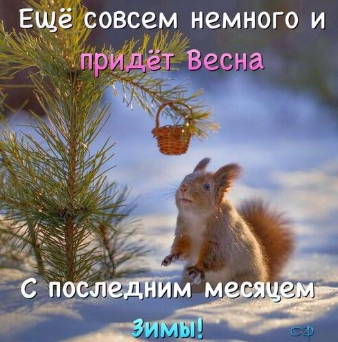 Остается потерпеть последний месяц зимы и наступит теплая пора. Остается потерпеть последний месяц зимы и наступит теплая пора.