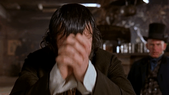 Анимированный Мем из фильма Банды Нью Йорка: "- Да что ты, черт побери, такое несешь?". Анимированный Мем из фильма Банды Нью Йорка: "- Да что ты, черт побери, такое несешь?".