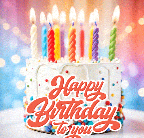 Великолепный торт ко дню рождения, украшенный радужной крошкой и анимированными светящимися свечами. Великолепный торт ко дню рождения, украшенный радужной крошкой и анимированными светящимися свечами.