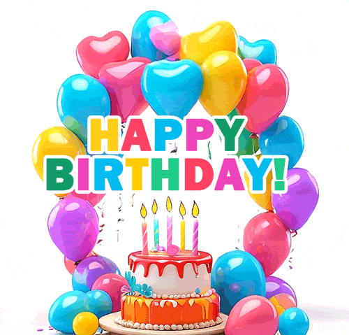 Праздничная рамка из разноцветных шариков с днём рождения гифка с тортиком "Happy Birthday". Праздничная рамка из разноцветных шариков с днём рождения гифка с тортиком "Happy Birthday".