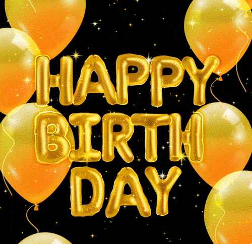 Праздничная анимация Золотые воздушные шары и блестки с надписью "Happy Birthday" на чёрном фоне. Праздничная анимация Золотые воздушные шары и блестки с надписью "Happy Birthday" на чёрном фоне.