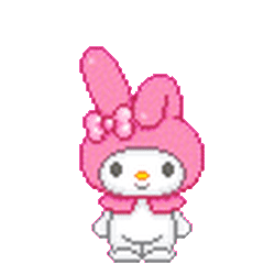 Гифка Куроми Санрио пиксель на прозрачном фоне.