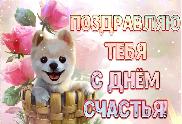 Поздравляю тебя с днём счастья аф-аф-аф.