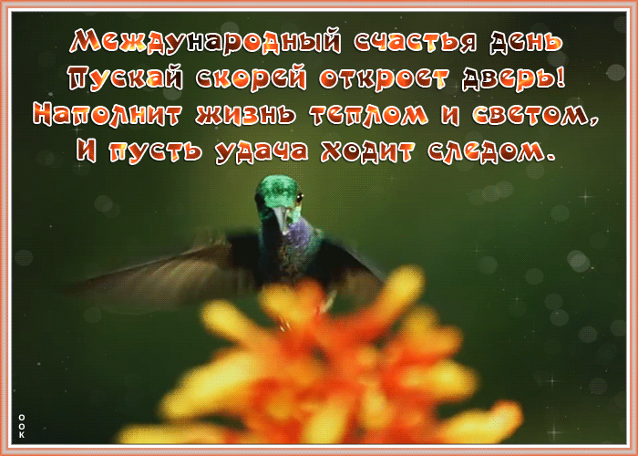 Новая живая видео Открытка с днем счастья с пожеланиями.