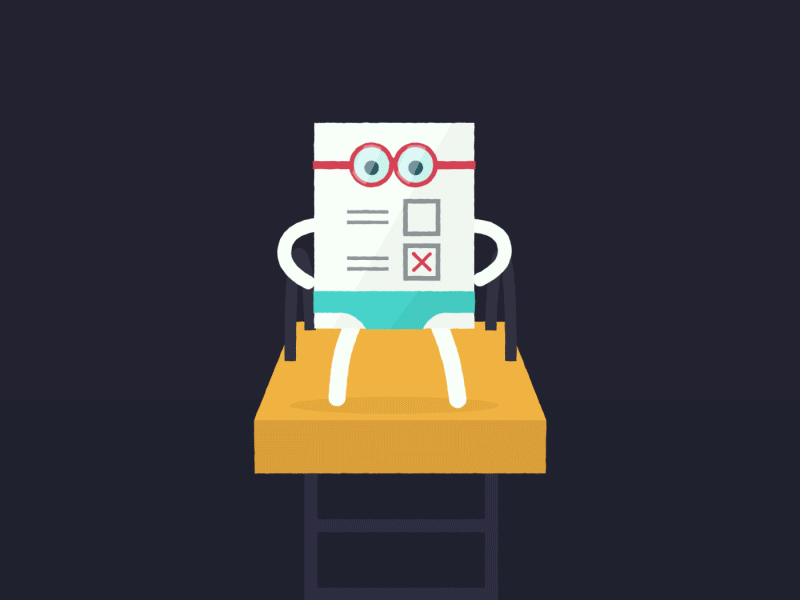 Прикольная gif картинка с бюллетенью прыгающей в урну.