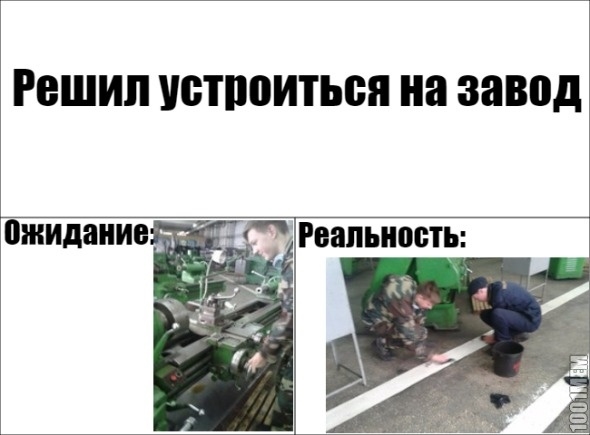 Мем когда решил устроиться на завод.