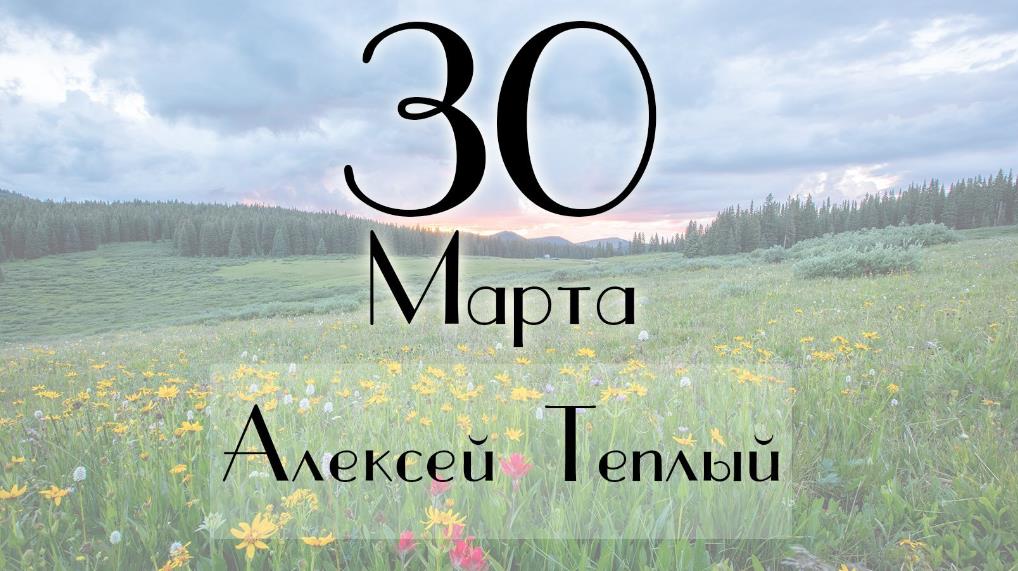 Цветочная поляна и надпись "30 Марта Алексей Тёплый". Цветочная поляна и надпись "30 Марта Алексей Тёплый".