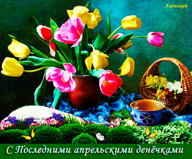 Гифка с последними апрельскими денёчками с тюльпанами. Гифка с последними апрельскими денёчками с тюльпанами.