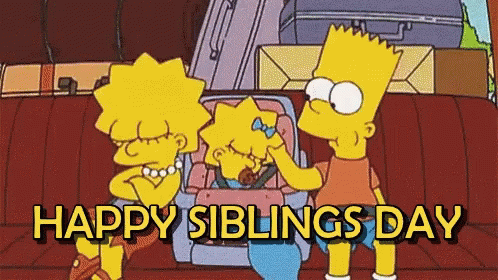 Gif картинка happy sibilings day из симпсонов. Gif картинка happy sibilings day из симпсонов.