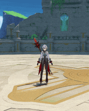 Гифка Арлекин с магической аниме сикирой.