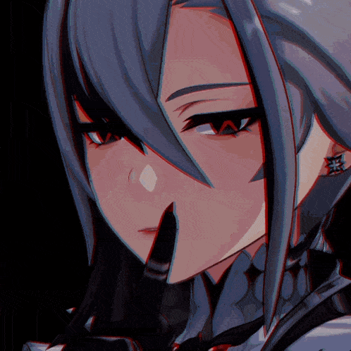 Эпичная гифка Арлекин из Геншин наносит магический удар дьявола.