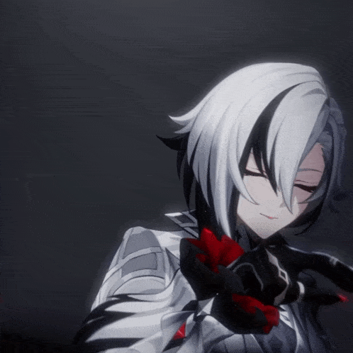 Анимация аниме Arlecchino Genshin Impact щёлкает пальцами.