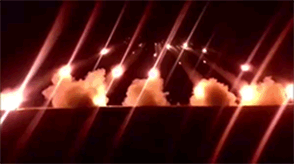 Анимация ночной стрельбы из РСЗО "Град".