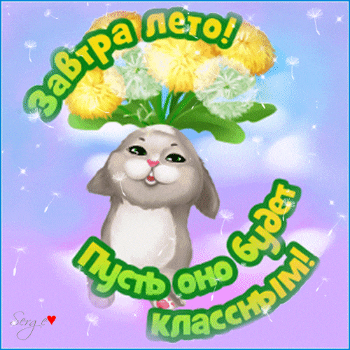 Смешная гифка "Завтра лето! Пусть оно будет классным!". Смешная гифка "Завтра лето! Пусть оно будет классным!".