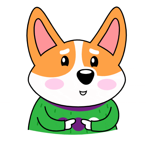 Анимация с милым и смущённым пёсиком из ВК.