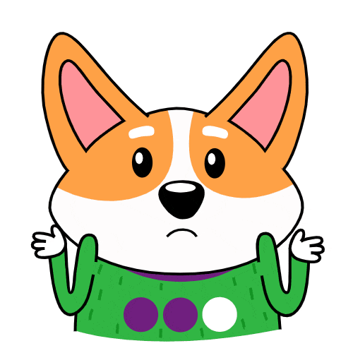 Gif картинка собака по имени "Коржик" разводит лапки в сторону, ну тип не знаю.