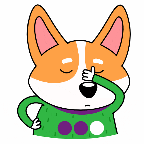 Смешной гиф стикер с собакой, капец, фейспалм, это провал, рука лицо.