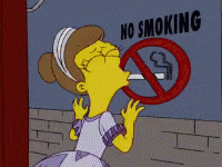 Смешная гифка из мультика симпсоны "Не кури".