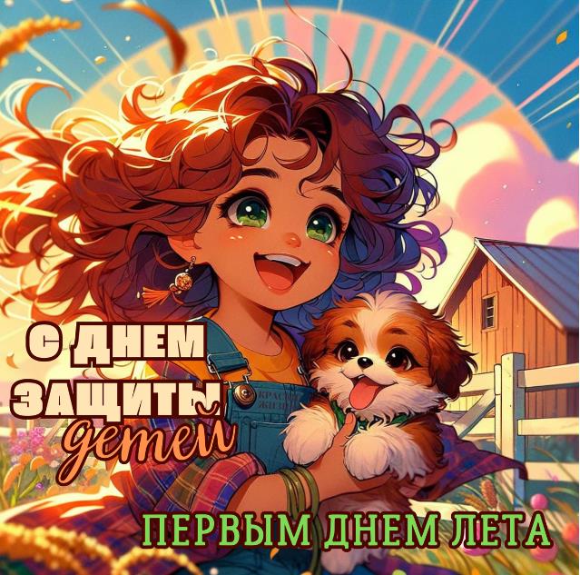 Новые необычные открытки ко дню защиты детей - первому летнему дню 1 Июня.