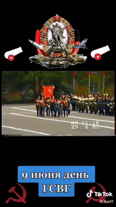 Прикольная гифка из Тик Ток видео на 9 Июня день ГСВГ.