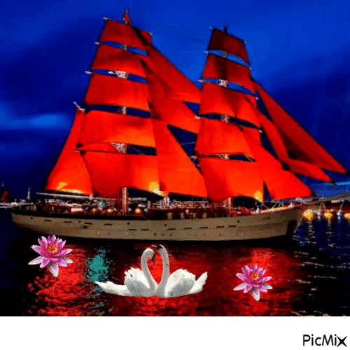 Анимированный корабль Алые паруса Анимированный корабль Алые паруса