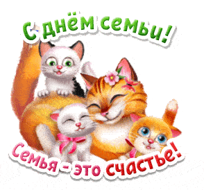 Смешной гиф стикер с котятами для ватсап на день семьи, любви и верности. Смешной гиф стикер с котятами для ватсап на день семьи, любви и верности.