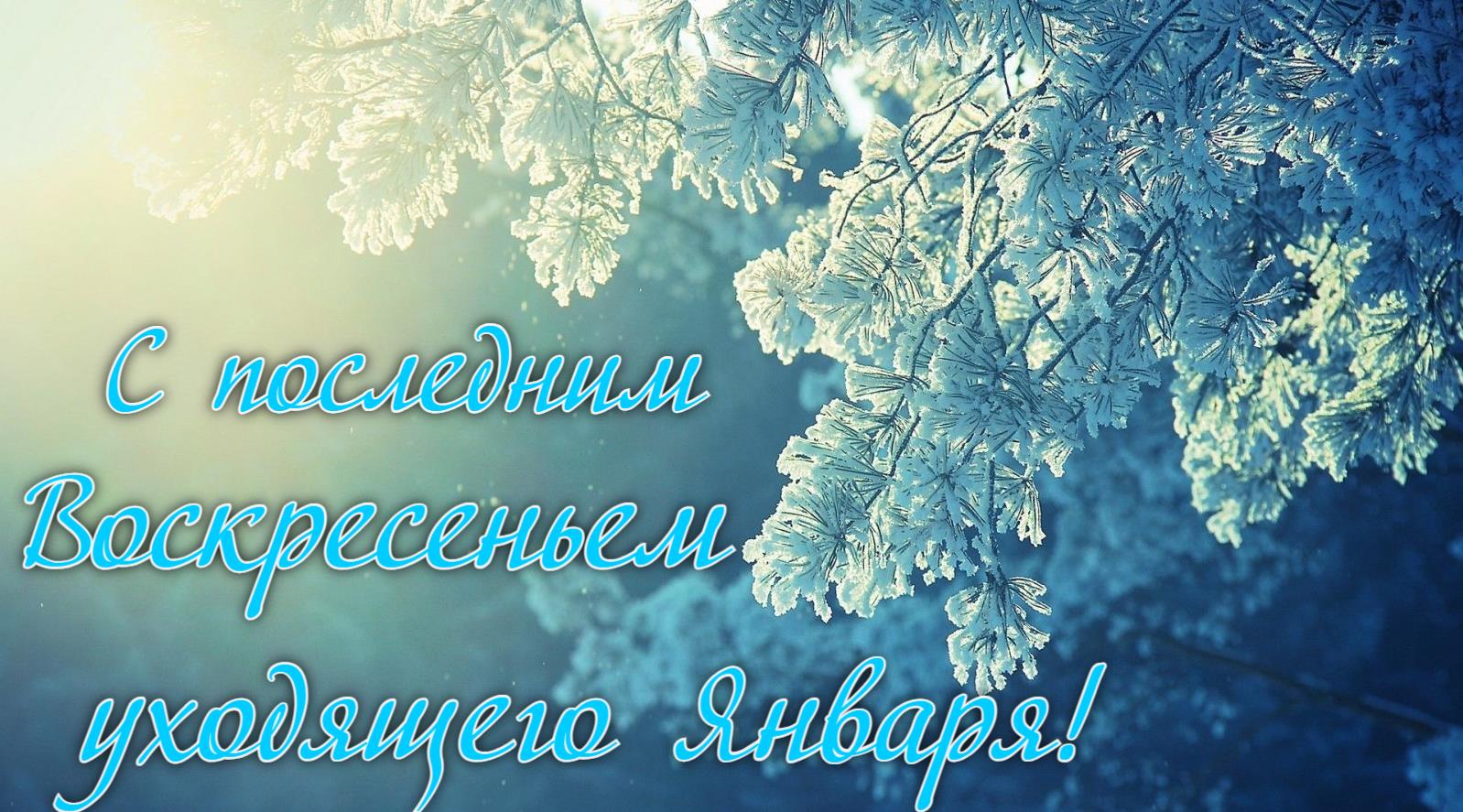 Солнечная зимняя картинка с последним воскресеньем уходящего января.