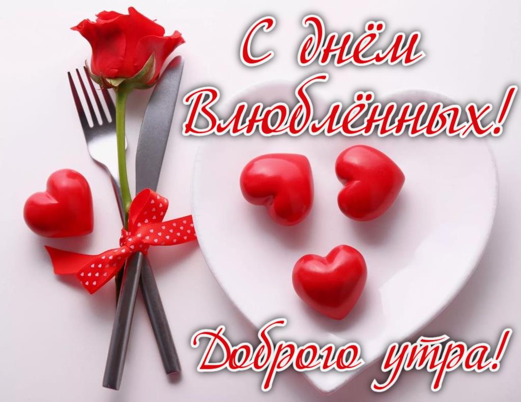 Прикольная открытка с розой и сердечками в день влюблённых и пожелание доброго утра. Прикольная открытка с розой и сердечками в день влюблённых и пожелание доброго утра.