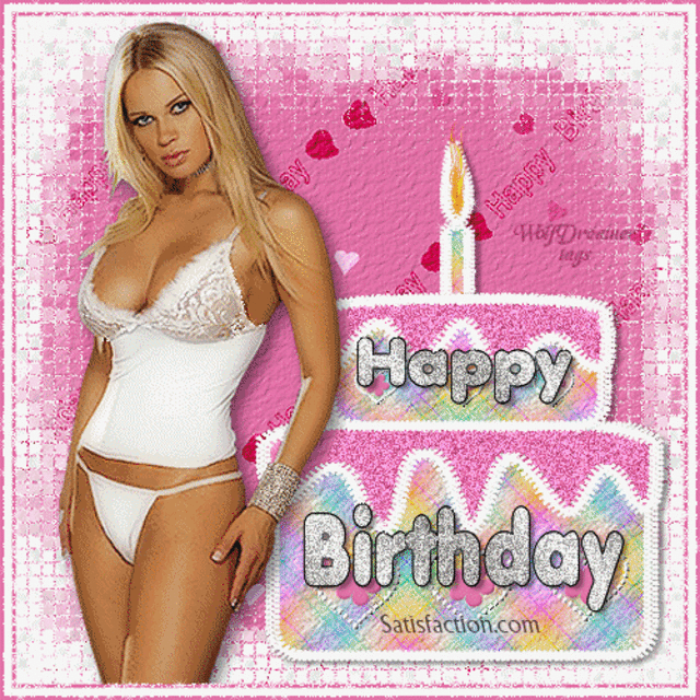 6. Гифка с днём рождения с обнажённой девушкой!