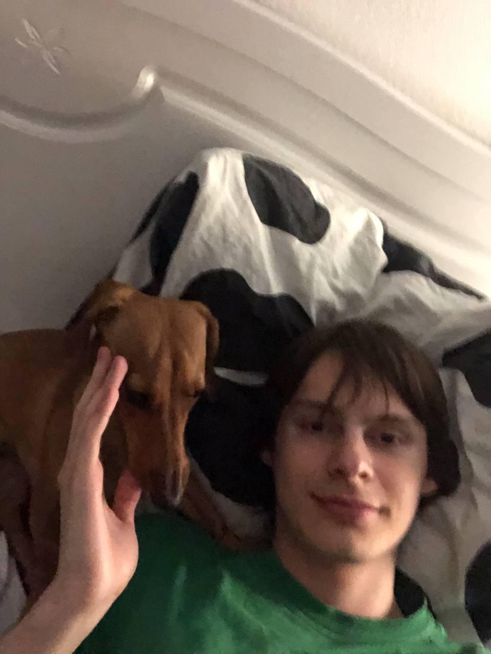 Очередное фото блоггера с собакой. Очередное фото блоггера с собакой.
