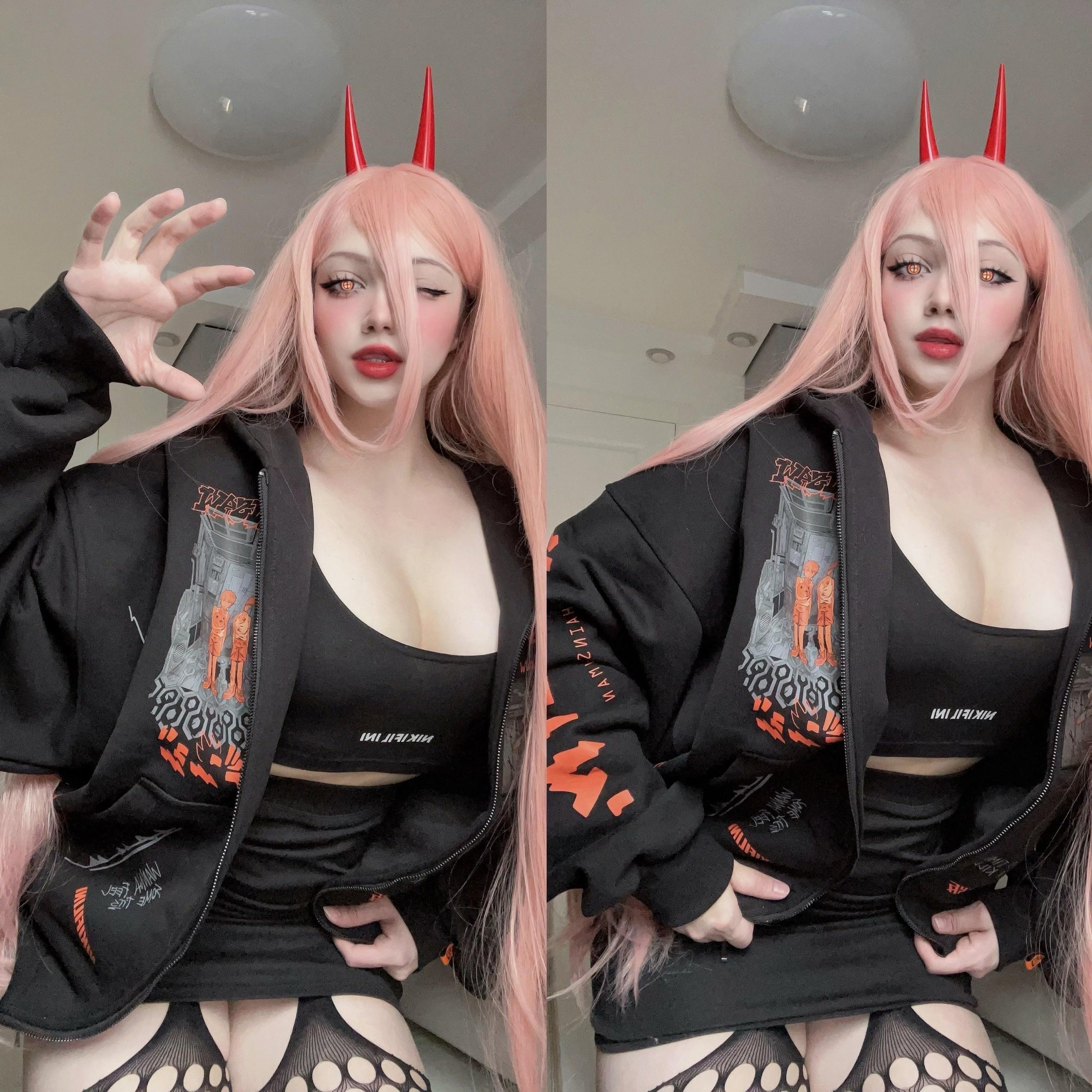 Фото Евелины в дьявольском облике.