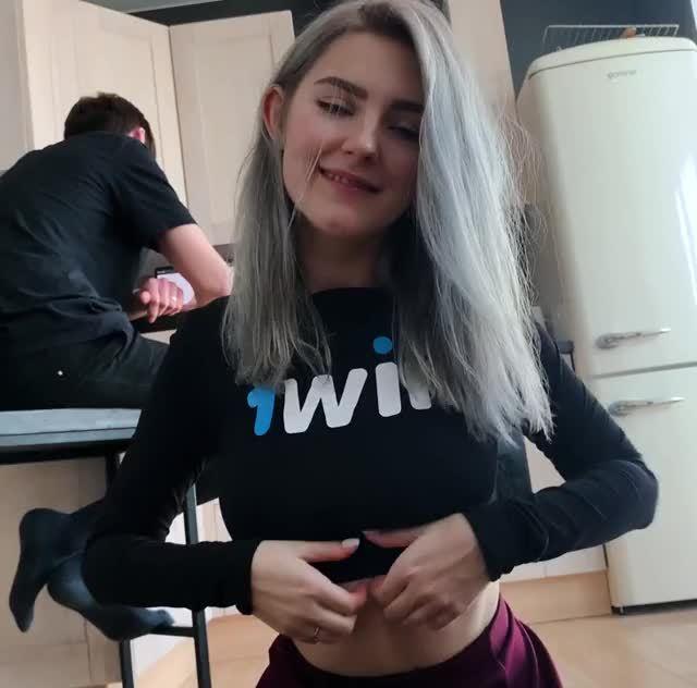 Revealing her boobs - Eva Elfie.