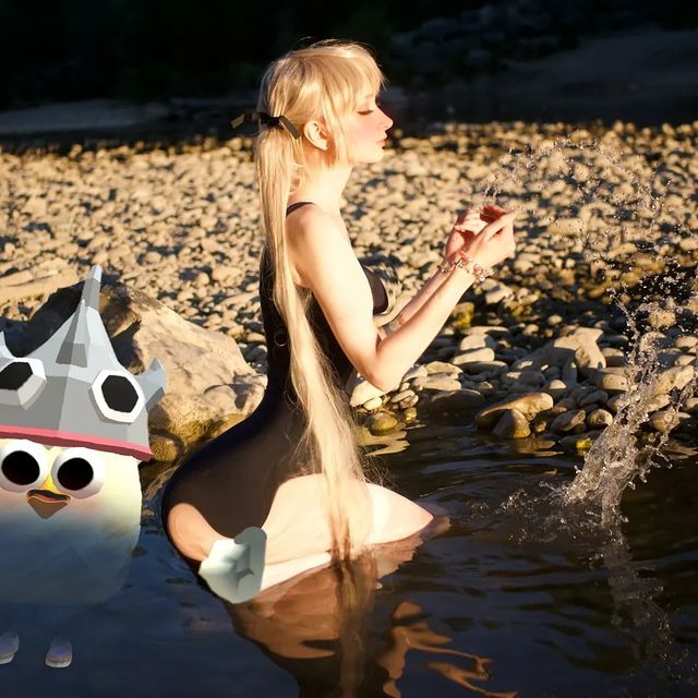 Попавшая в сеть фотка "Конохи" в чёрном купальнике.