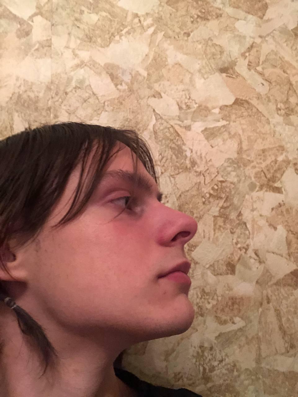 Снимок Макса в профиль, с косичкой на волосах. Снимок Макса в профиль, с косичкой на волосах.