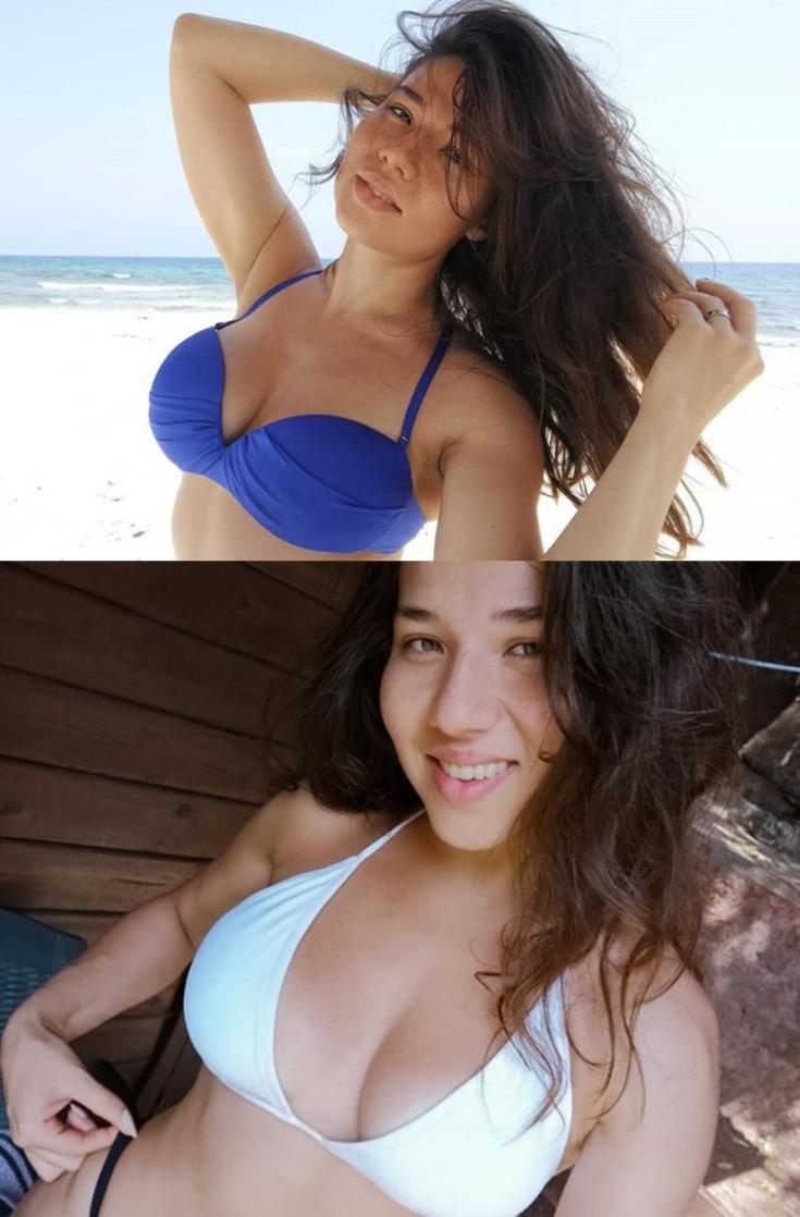 Даша Островская на фото в купальнике.