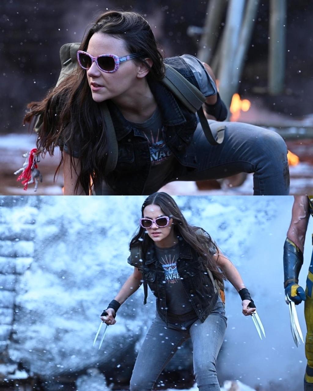 Кадр со съёмок с Дафни Кин в людях Икс. Кадр со съёмок с Дафни Кин в людях Икс.