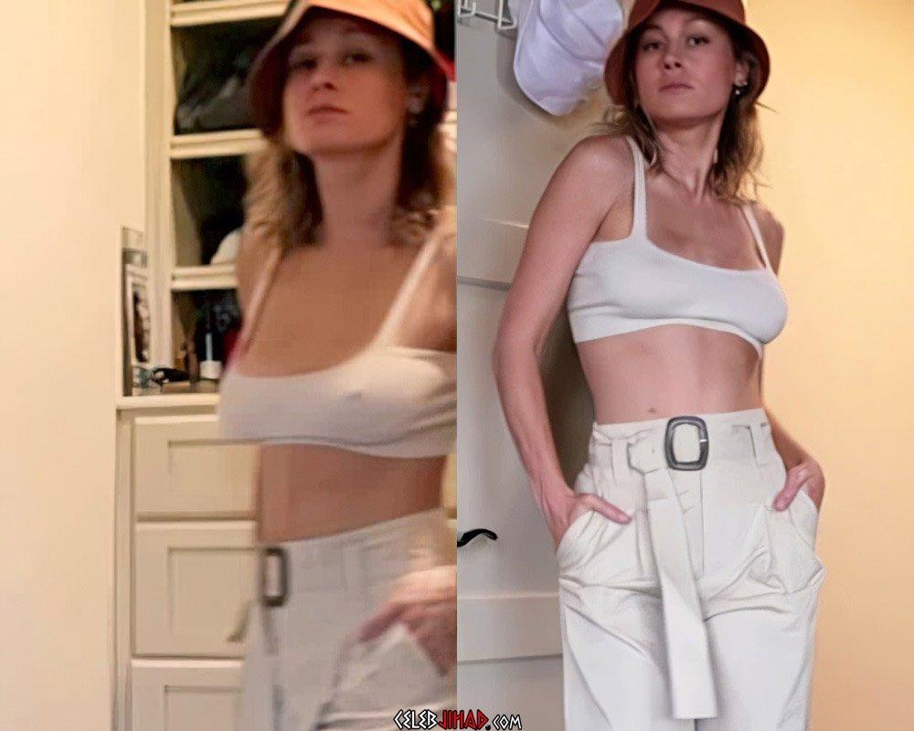 Бри Ларсон слив, Brie Larson braless.