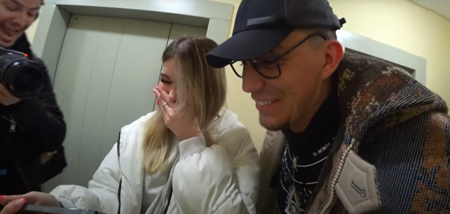 Редкий кадр со съёмок на котором, eevochka вместе с Дмитрием Масленниковым.