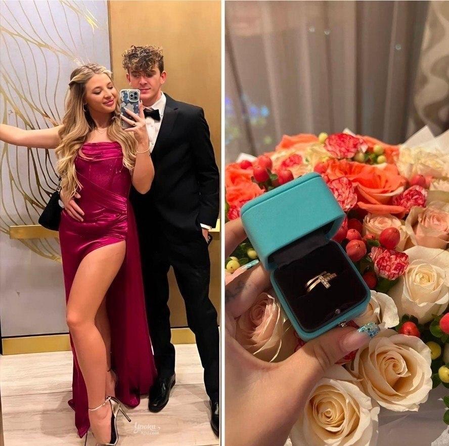 Роскошная Аня Покров в вечернем платье и Бабич, который видимо сделал предложение.