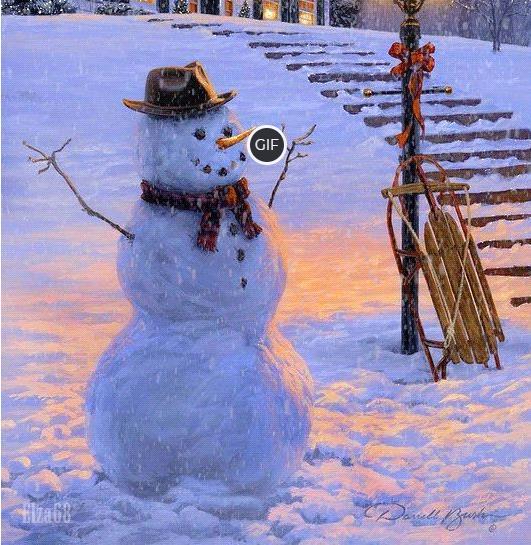 Гифки со снеговиками