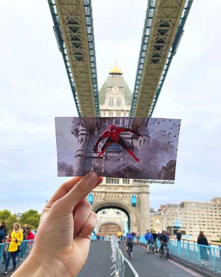 Фанатик кино сопоставляет сцены из известных фильмов с их местоположениями в реальной жизни