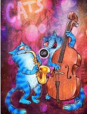 Синие коты белорусской художницы Рины Зенюк в гифках