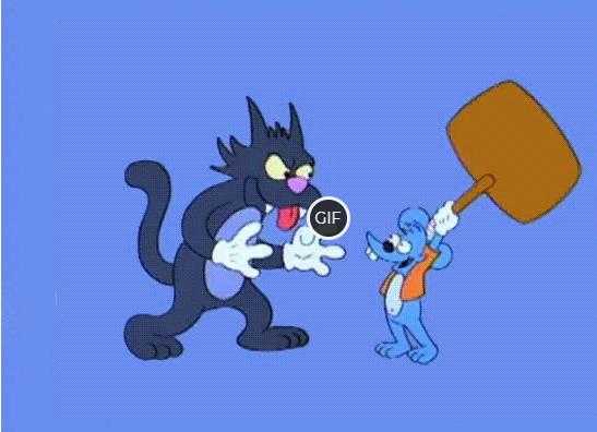 Гифки из "Симпсонов" с Щекоткой и Царапкой