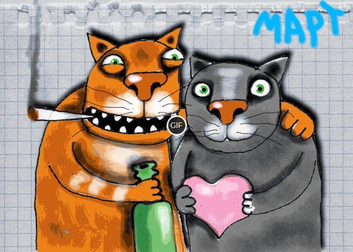 Гифки мартовские коты