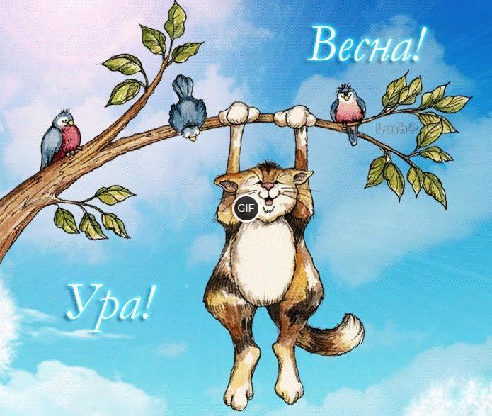 Гифки с весной прикольные