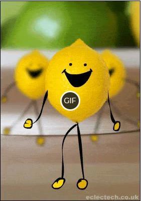 Смешная гифка с танцующим лимоном