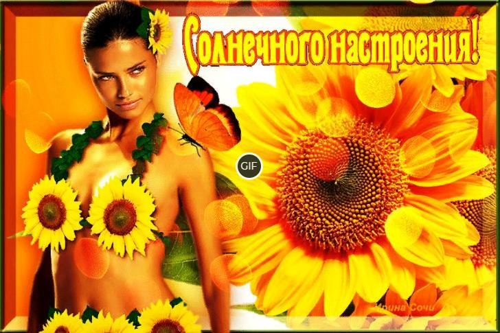 Эротическая гифка солнечного настроения с красивой девушкой